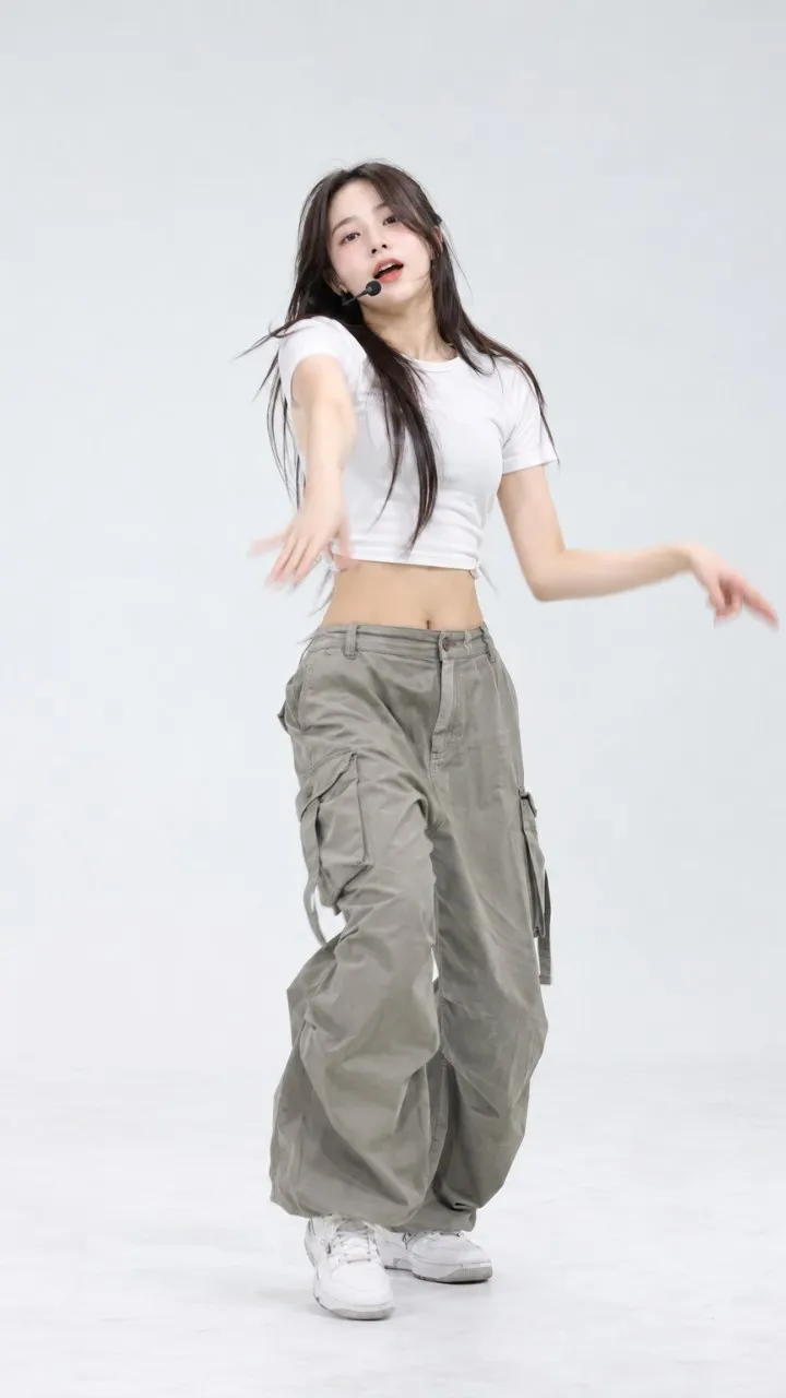 A performer rehearsing a K-POP routine