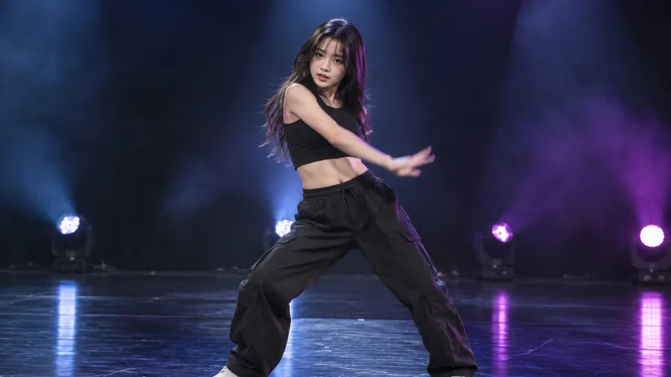 在工作室拍摄舞蹈视频的表演者